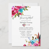 Bohoシックフローラブライダルまたはベビーシャワーbyメール 招待状 (正面)