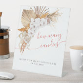 Bohoシックフローラベビーシャワーどれだけのキャンディ 台座サイン (インサイチュ)