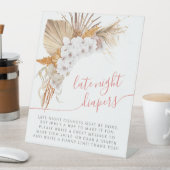 Bohoシックフローラベビーシャワー深夜おむつ 台座サイン (インサイチュ)