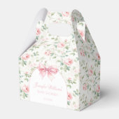 Bohoシックフローラ弓アーチベビーガールシャワー フェイバーボックス (正面サイド)