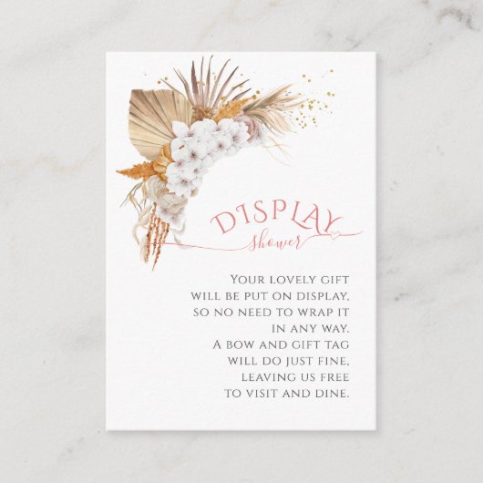 Bohoシックフローラ水彩表示シャワー エンクロージャーカード (正面)