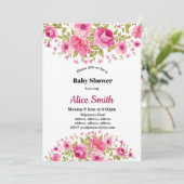 bohoシックフローラ赤ちゃんシャワー招待 招待状 (スタンド正面)