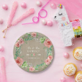 BOHOシックボヘミ素朴アンフローラウッドウォーター色 ペーパープレート (パーティー)