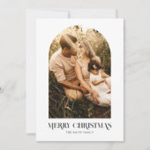 Bohoシックミニマルメリークリスマスアーチ写真 シーズンカード (正面)