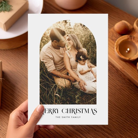 Bohoシックミニマルメリークリスマスアーチ写真 シーズンカード