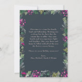 Bohoシックモダンブルーピンク写真クリスマス シーズンカード (裏面)