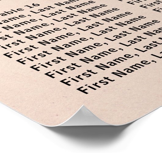 Bohoシックモダンレッドフローラ20テーブル座席表 ポスター (角)