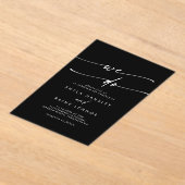 Bohoシックユニークホワイトブラック我々は結婚行う アクリル招待状 (レイダウン)