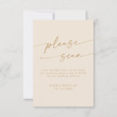 Bohoシックヴィンテージ金ゴールドQRコード詳細 出欠カード (正面)