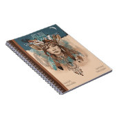 Bohoシック先住民スピリット – 羽毛、ドリームキャッチャー ノートブック (右側)