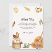 Bohoシック地元で栽培された農家チキンベイビーシャワー サンキューカード (正面)