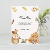 Bohoシック地元で栽培された農家チキンベイビーシャワー サンキューカード (スタンド正面)