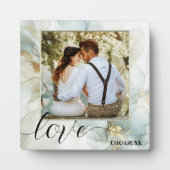 Bohoシック埃っぽいブルー金ゴールド写真プラーク フォトプラーク (正面)