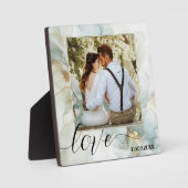 Bohoシック埃っぽいブルー金ゴールド写真プラーク フォトプラーク (正面)