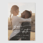 Bohoシック婚約フォトウェディング日付を保存 マグネット招待状 (正面)