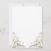 Bohoシック小さなワイルドフラワーベビーシャワー 招待状 (裏面)