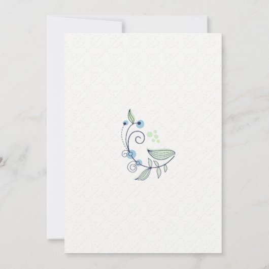 BOHOシック庭園の結婚式ブルー 招待状 (裏面)