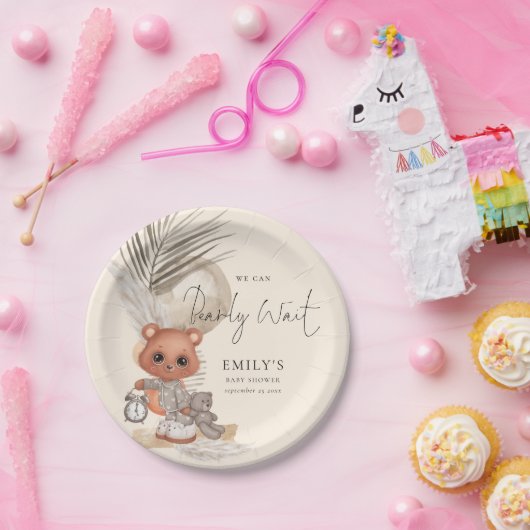 Bohoシック我々は赤ちゃんシャワーを待つことができる ペーパープレート (パーティー)