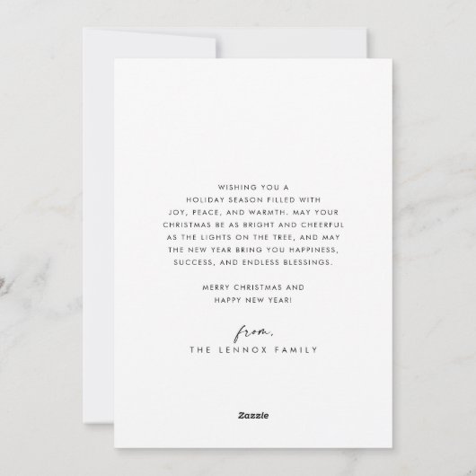 Bohoシック濃い緑の写真かわいいメリークリスマス シーズンカード (裏面)