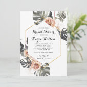 Bohoシック熱帯ブライダルシャワーインビテーション 招待状 (スタンド正面)