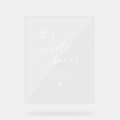 Bohoシック白この澄んキャンドルバーンズ記念碑 アクリルサイン (正面)