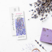 Bohoシック紫色の花嫁ヘアスタイルウォーターカラーフローラ スキニー名刺