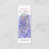 Bohoシック紫色の花嫁ヘアスタイルウォーターカラーフローラ スキニー名刺 (正面)