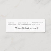 Bohoシック紫色の花嫁ヘアスタイルウォーターカラーフローラ スキニー名刺 (裏面)