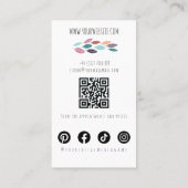 Bohoシック紫色の花嫁ヘアスタイルウォーターカラーQR 名刺 (裏面)