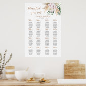 Bohoシック結婚シーティングチャート ポスター (キッチン)