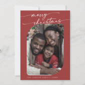 Bohoシック赤い写真かわいいメリークリスマス シーズンカード (正面)