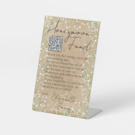 Bohoシック赤ちゃんの息かわいい素朴ハネムーンファンド 台座サイン