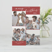 Bohoシック赤クリスマス写真クリスマスユニーク シーズンカード (スタンド正面)