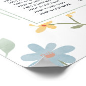 Bohoシック野花フローラ結婚の座席表 ポスター (角)