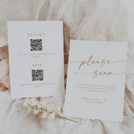 Bohoシック金ゴールドとホワイトQRコード詳細 出欠カード