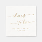 Bohoシック金ゴールドと白応援ズトゥラブズ結婚ズ スタンダードカクテルナプキン (正面)