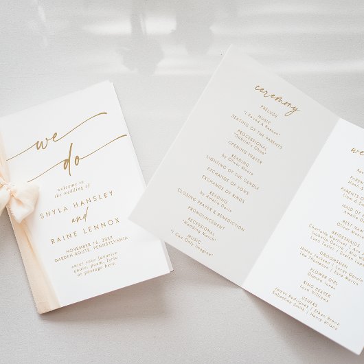 Bohoシック金ゴールドと白We do 結婚happed's プログラム