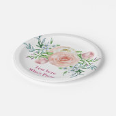 bohoシック、水彩花、フローラ紙プレート ペーパープレート (アングル)