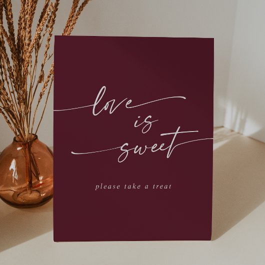 BohoシックBurgundy赤い愛は甘結婚い 台座サイン