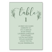 Bohoシンプルフローラの結婚座席表カード テーブルナンバー (正面)