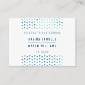 BOHOシンプル座席表パタモダンーン青 プレイスカード (裏面)