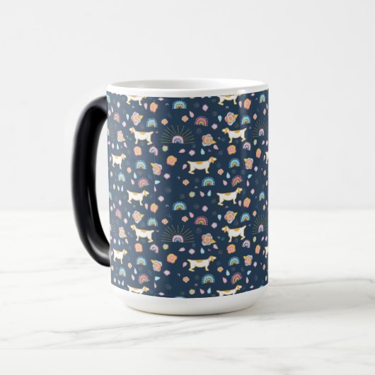 bohoシームレス抽象芸術パターンマグ モーフィングマグカップ (正面左)