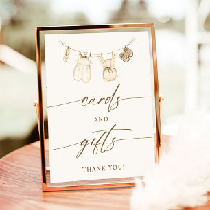 Bohoジェンダーがカードとギフトサインを明らかにする ポスター