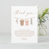 Bohoジェンダーのサンキューカード |中立的なリビール 招待状 (スタンド正面)