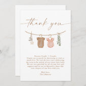 Bohoジェンダーのサンキューカード |中立的なリビール 招待状 (正面/裏面)