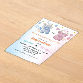 Bohoジェンダーリビールヴィンテージベビー物干し アクリル招待状 (レイダウン)