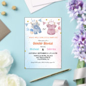 Bohoジェンダーリビールヴィンテージベビー物干し アクリル招待状 (インサイチュ (ウェディング))