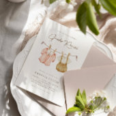 Bohoジェンダーリビールヴィンテージ赤ちゃん服招待状 招待状