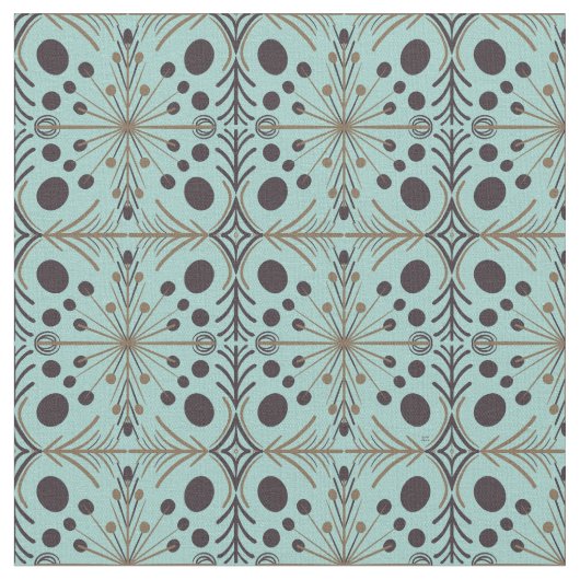 Bohoジオメトリック矢印ターコイズパターン ファブリック (クローズアップ)