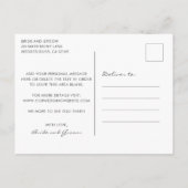 Bohoジオメトリック金ゴールドフレームの緑の日付を保存 案内ポストカード (裏面)